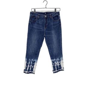 Gap Girlfriend Jeans Womens‎ Size 14 Plus Raw Hem Color Block Tie Dye Ankle